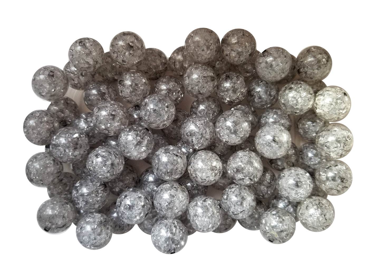 light gray crackle 20mm bubblegum beads