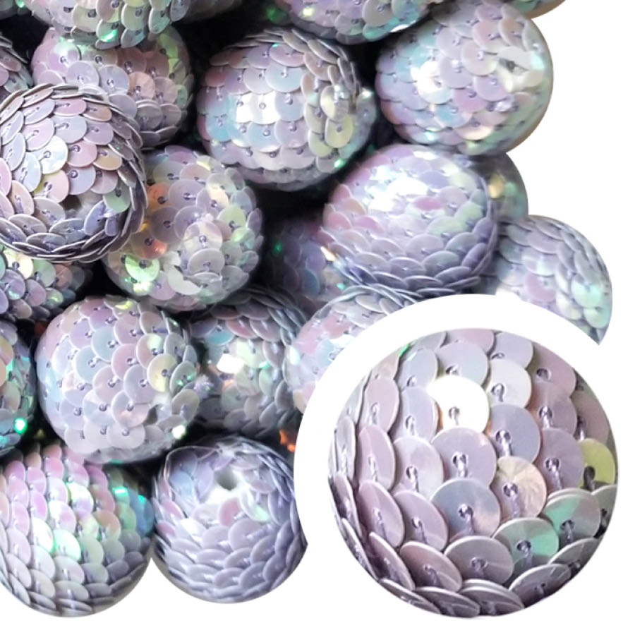 light purple sequin mermaid tail 22mm bubblegum beads