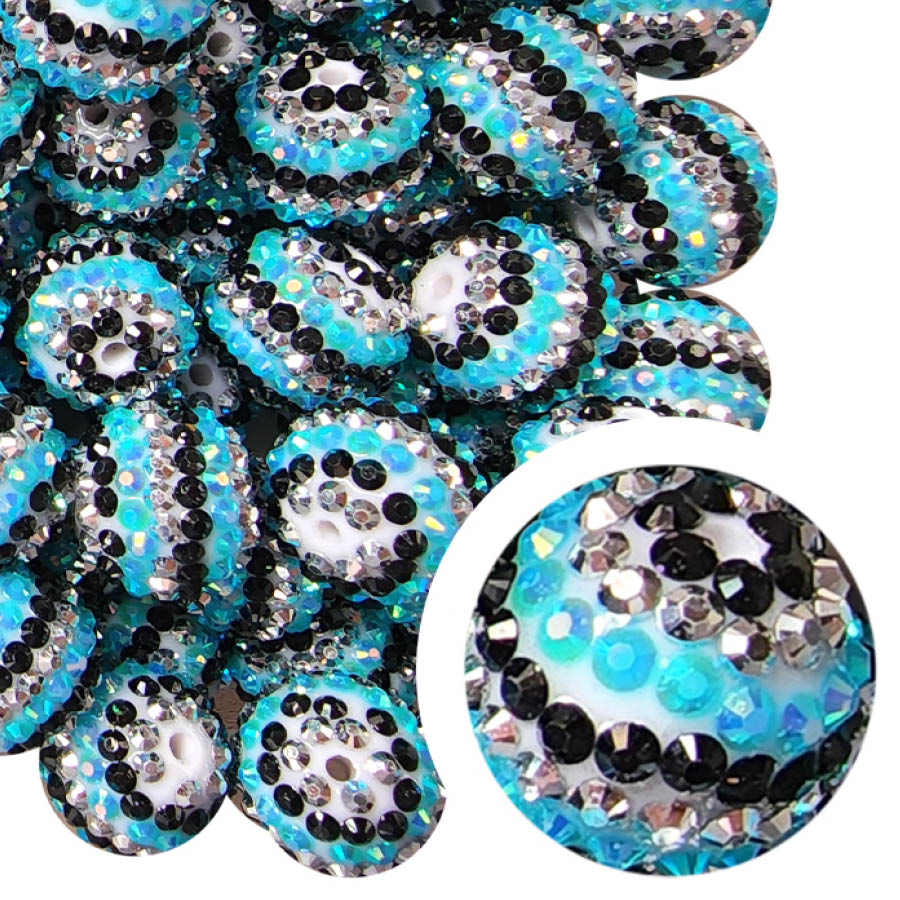 luxury rhinestone 20mm bubblegum beads