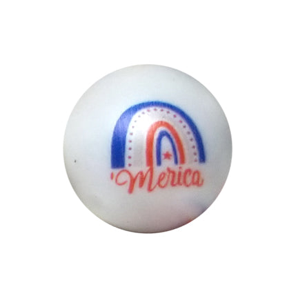 'merica USA rainbow 20mm printed bubblegum beads