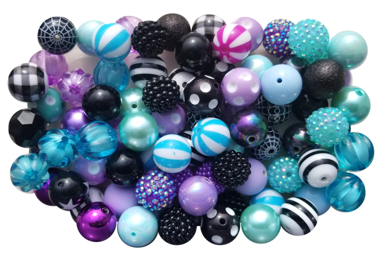 mermaid mist mixed 20mm bubblegum beads