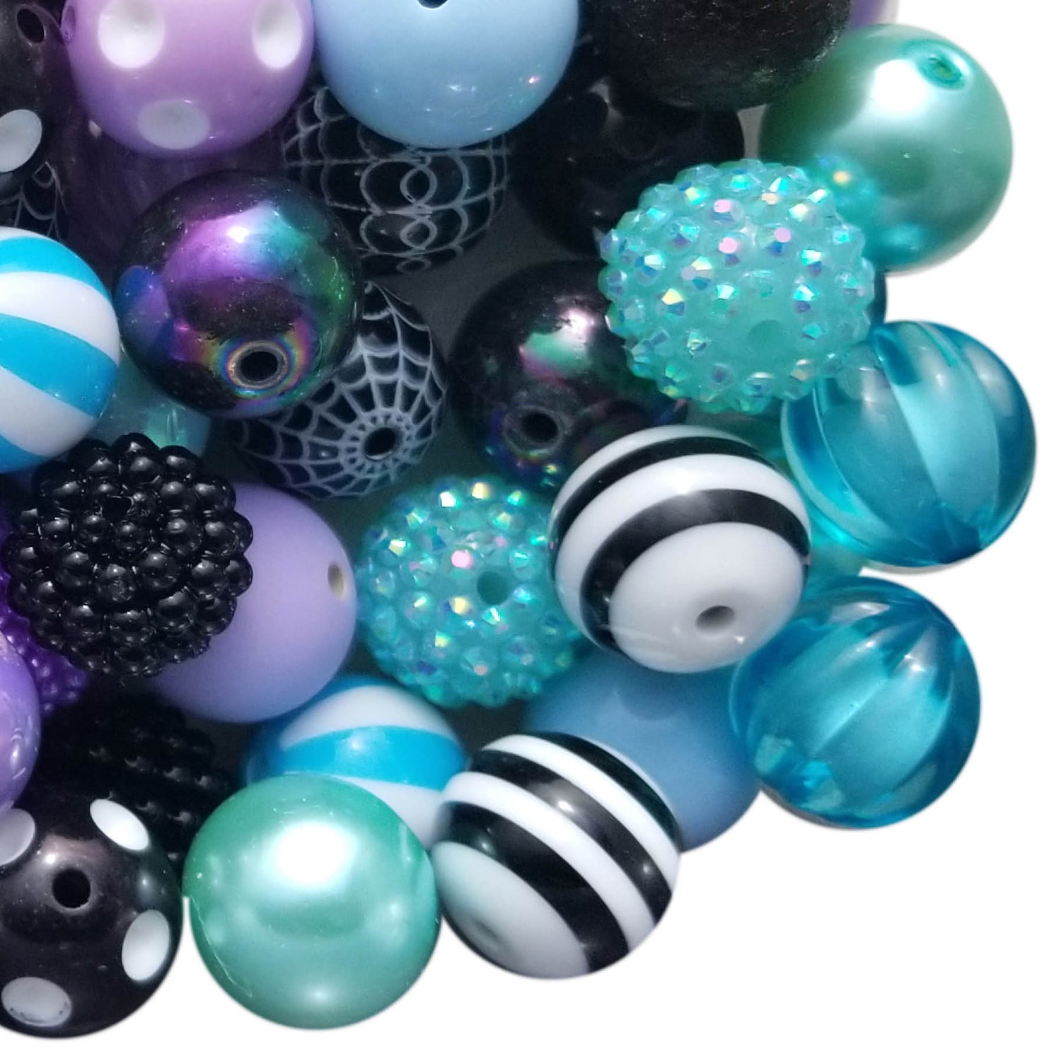 mermaid mist mixed 20mm bubblegum beads