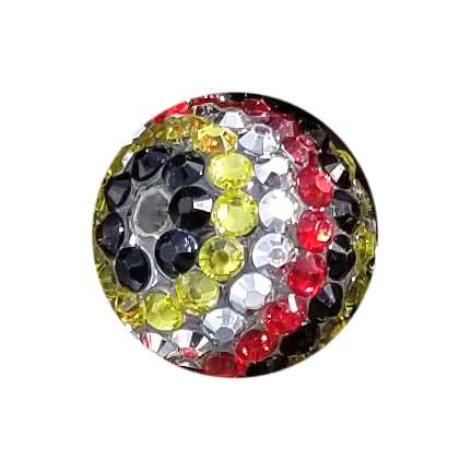 mickey striped rhinestone 20mm bubblegum beads