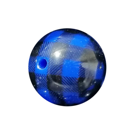 navy blue buffalo check plaid 20mm printed bubblegum beads