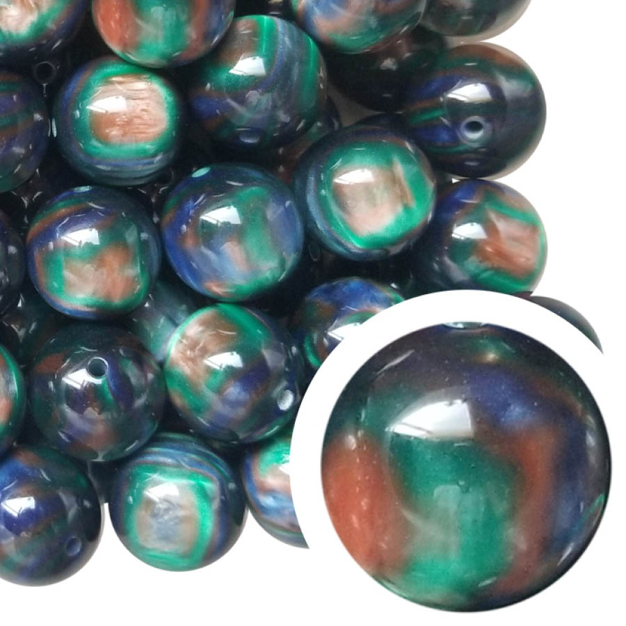 iridescent lightning 20mm printed bubblegum beads