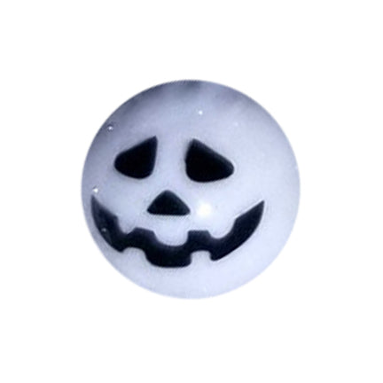 opaque white ghost pumpkin 20mm printed bubblegum beads