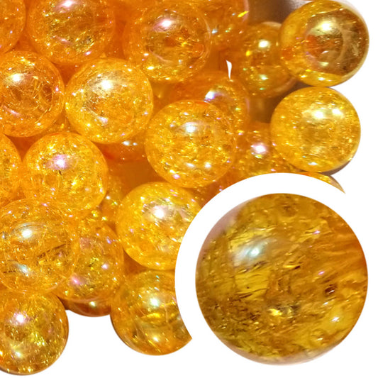 orange crackle 20mm bubblegum beads
