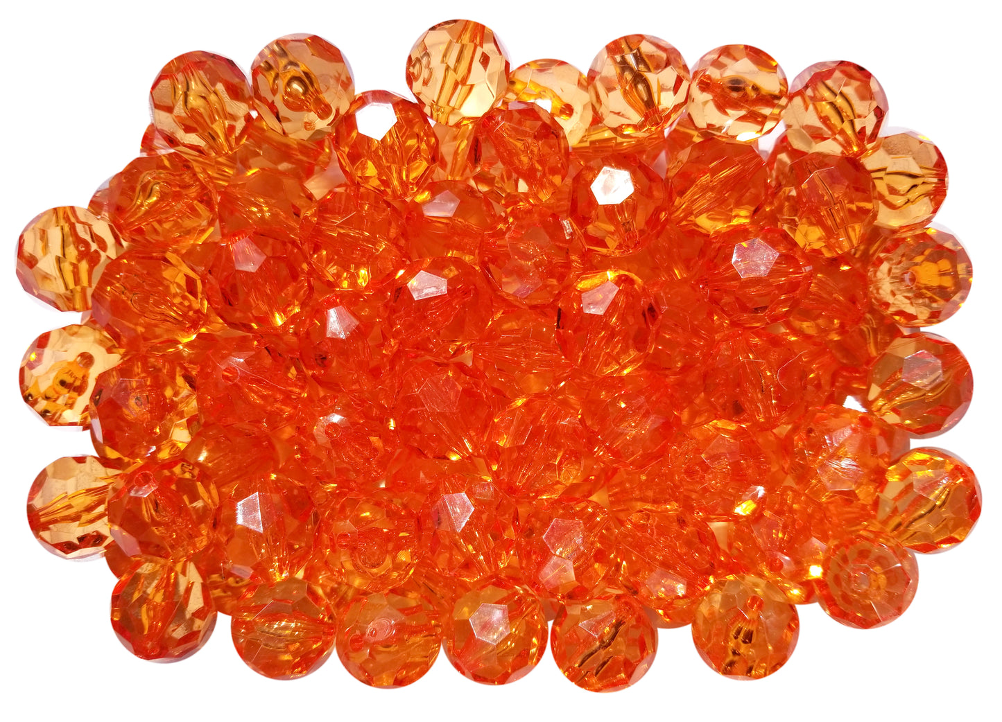orange faceted 20mm bubblegum beads