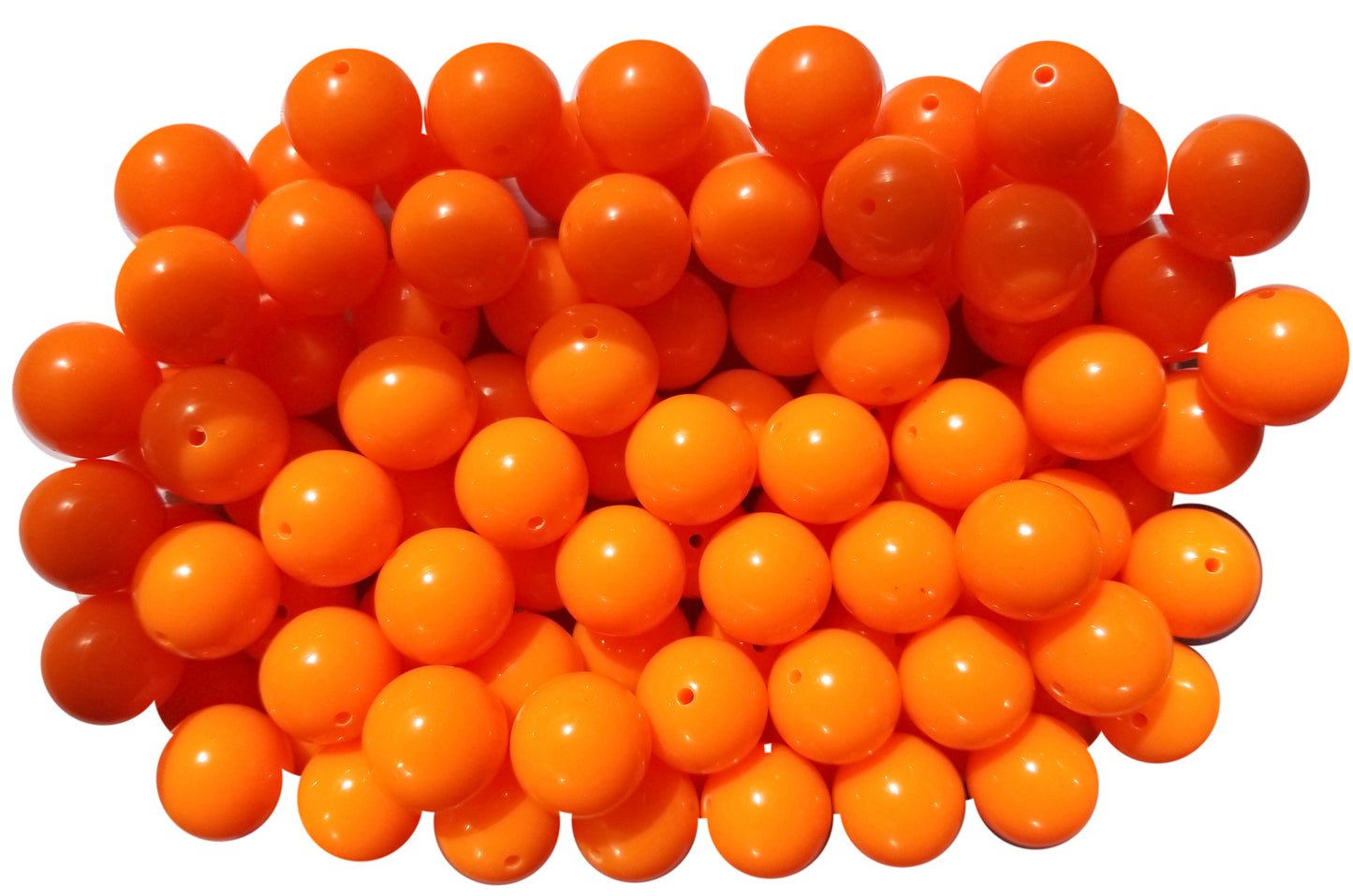orange plain 20mm bubblegum beads