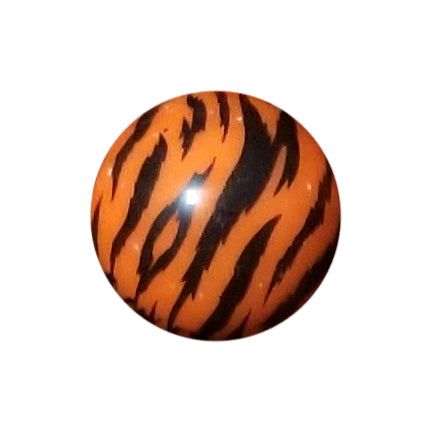 orange tiger print 20mm printed bubblegum beads
