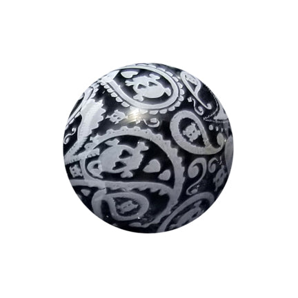 paisley skulls 20mm printed bubblegum beads