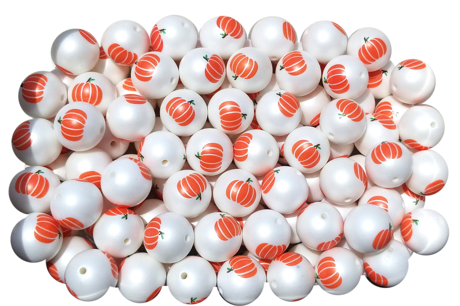 printed pumpkin 20mm printed bubblegum beads