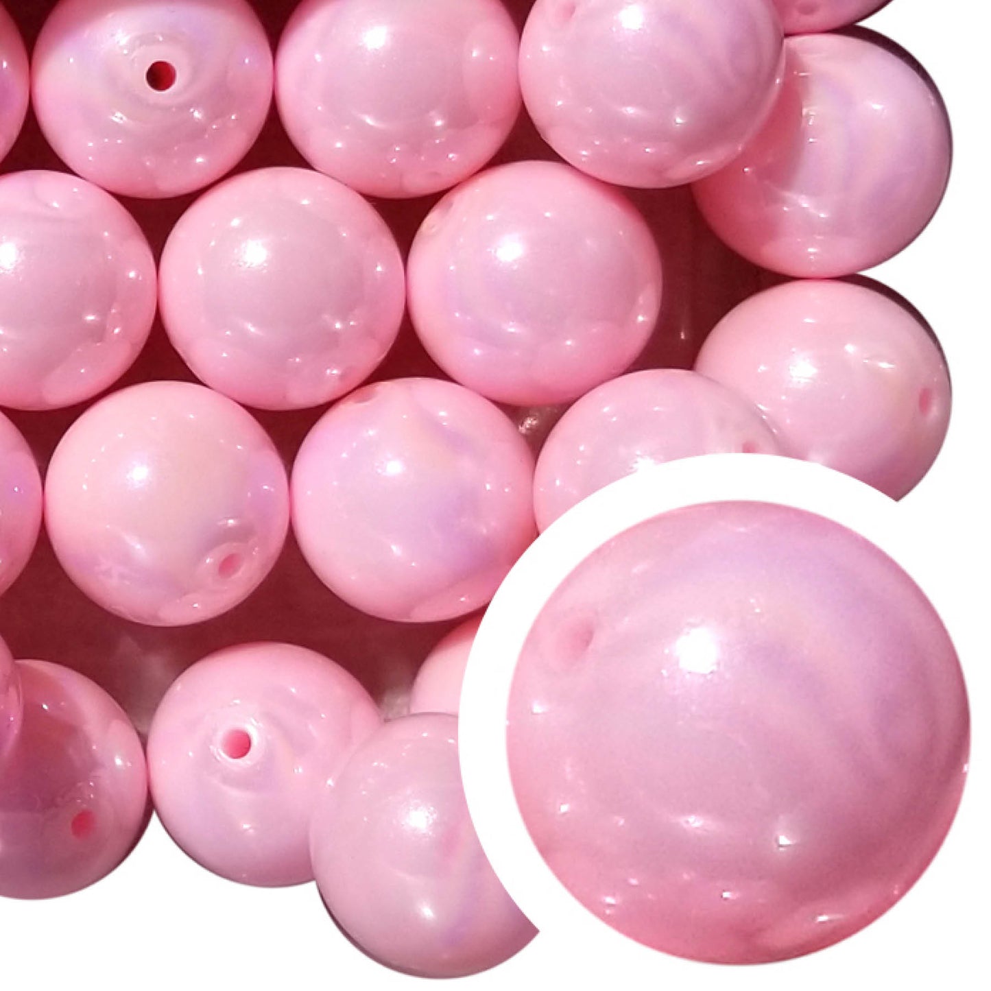 pink AB 20mm bubblegum beads