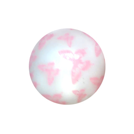 pink butterfly print 20mm printed wholesale bubblegum beads