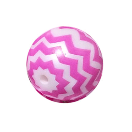 pink chevron 20mm bubblegum beads