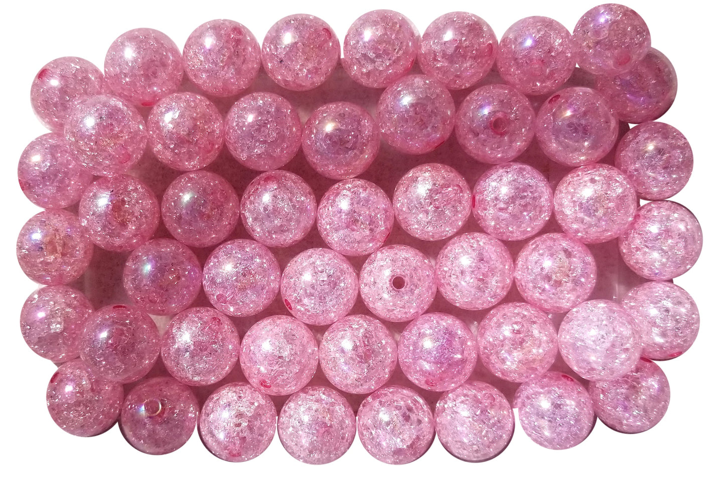 pink crackle 20mm bubblegum beads
