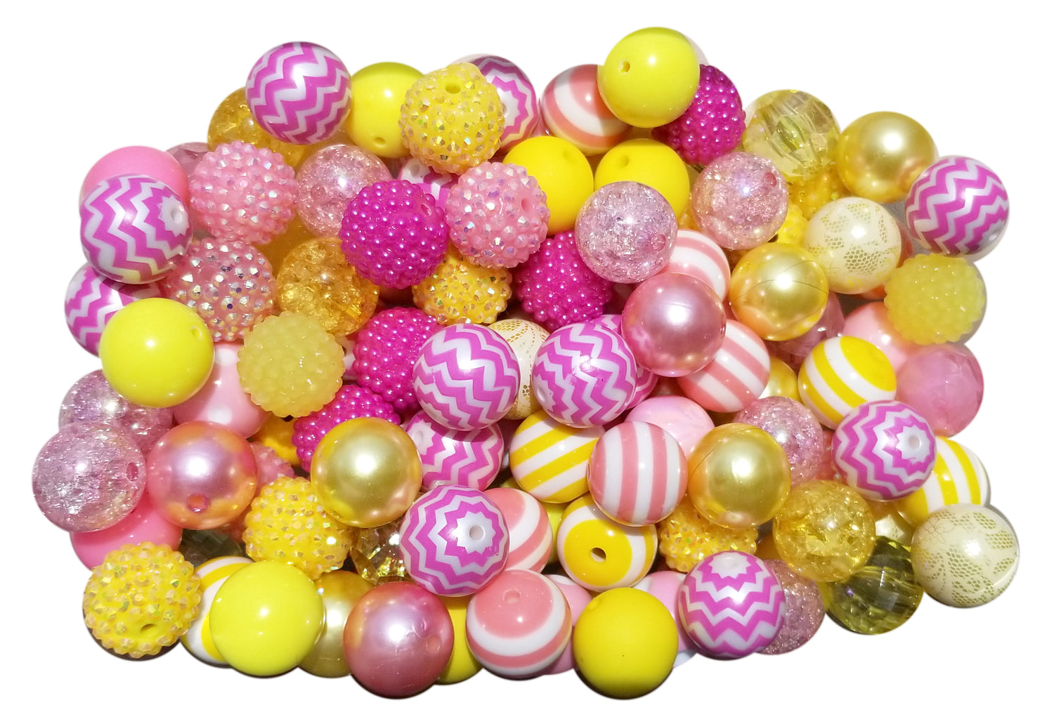 pink lemonade mixed 20mm bubblegum beads