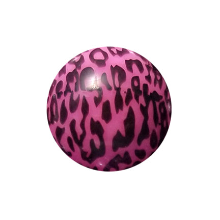 pink leopard print 20mm printed bubblegum beads