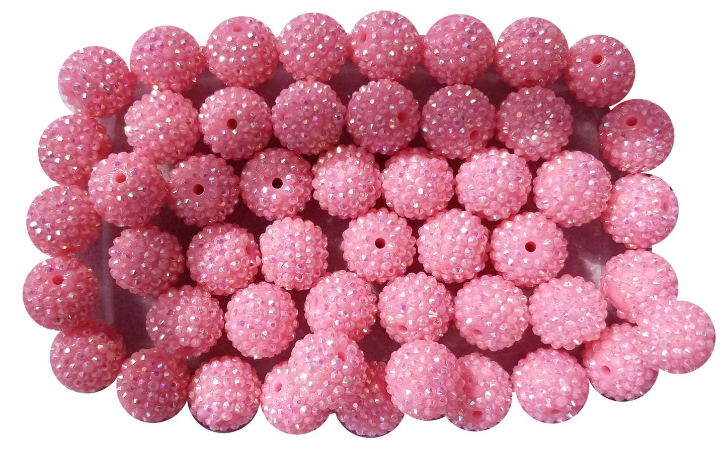 pink rhinestone 20mm bubblegum beads