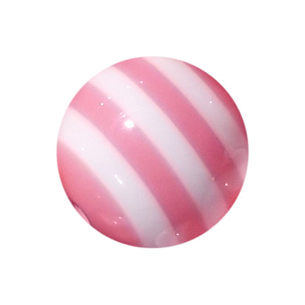pink striped 20mm bubblegum beads