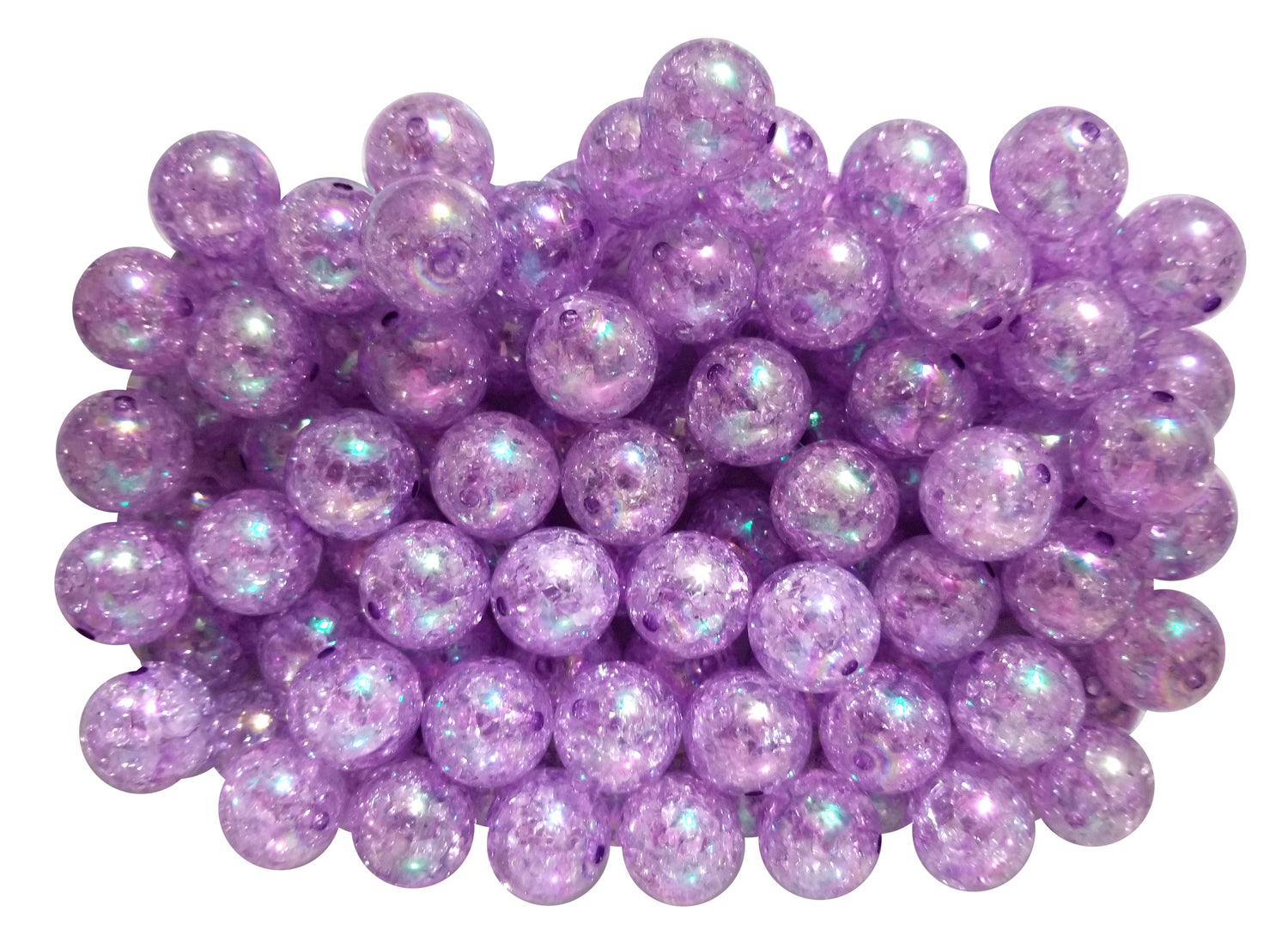 purple crackle 20mm bubblegum beads