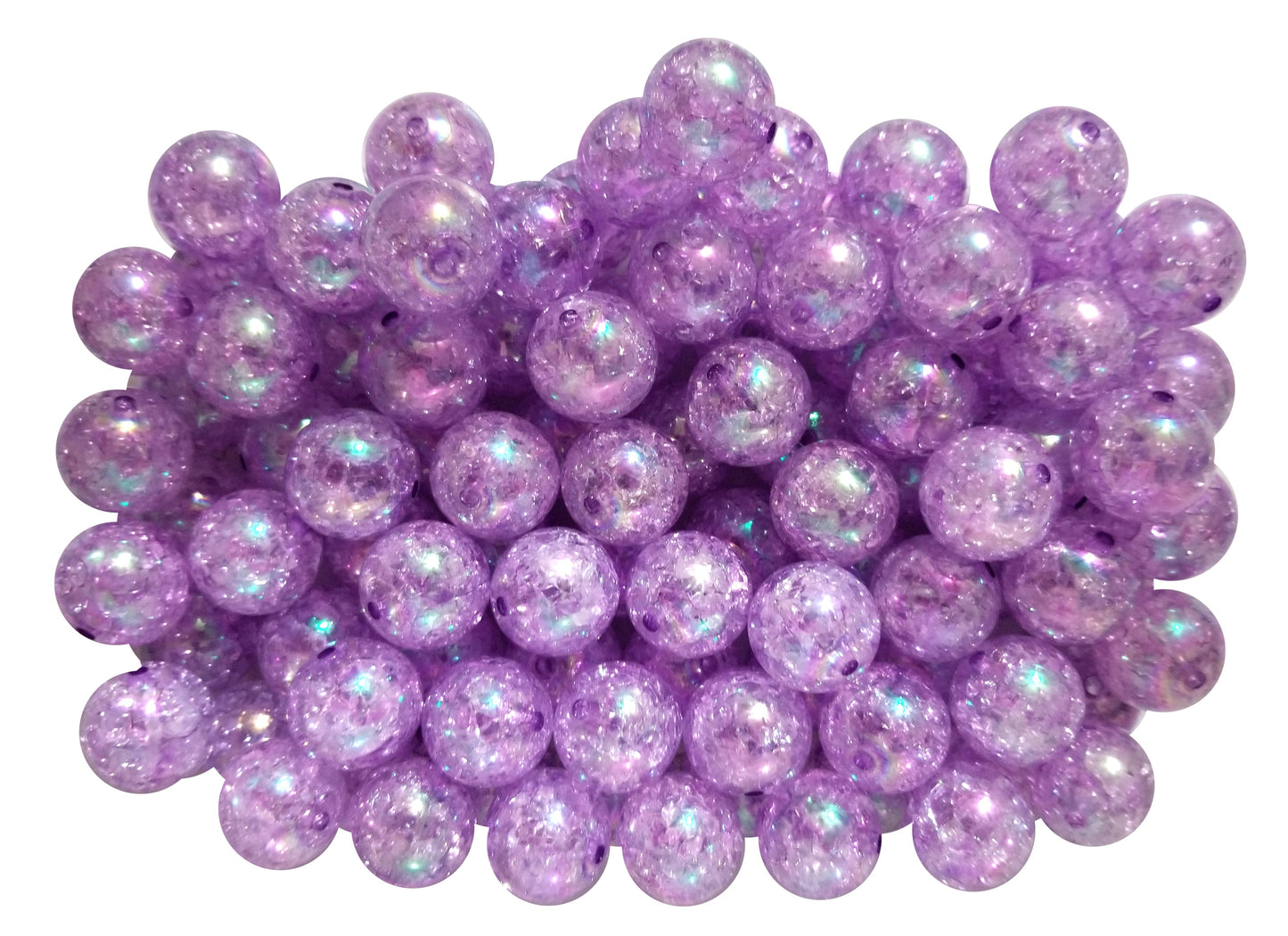 purple crackle 20mm bubblegum beads