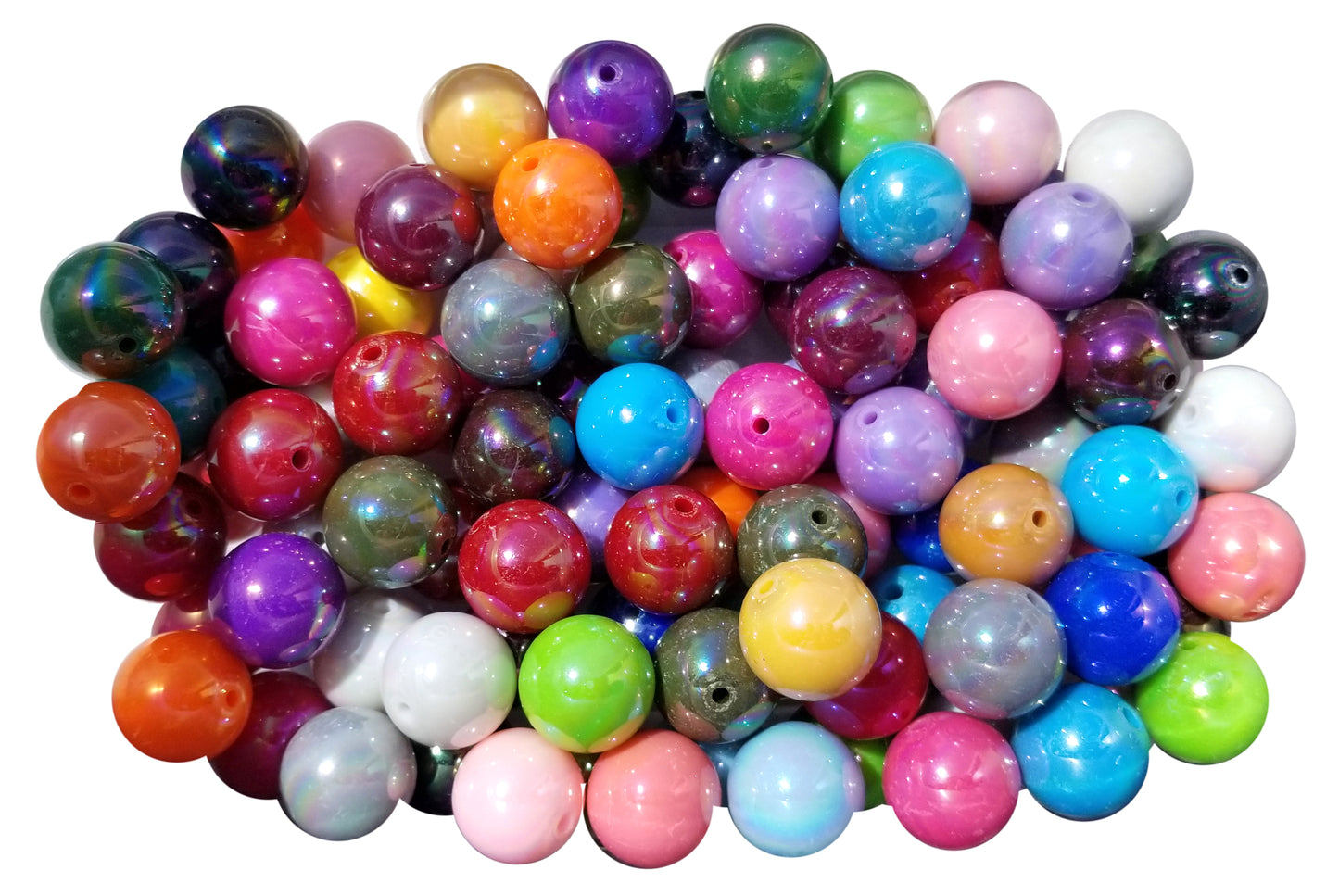 rainbow AB 20mm bubblegum beads