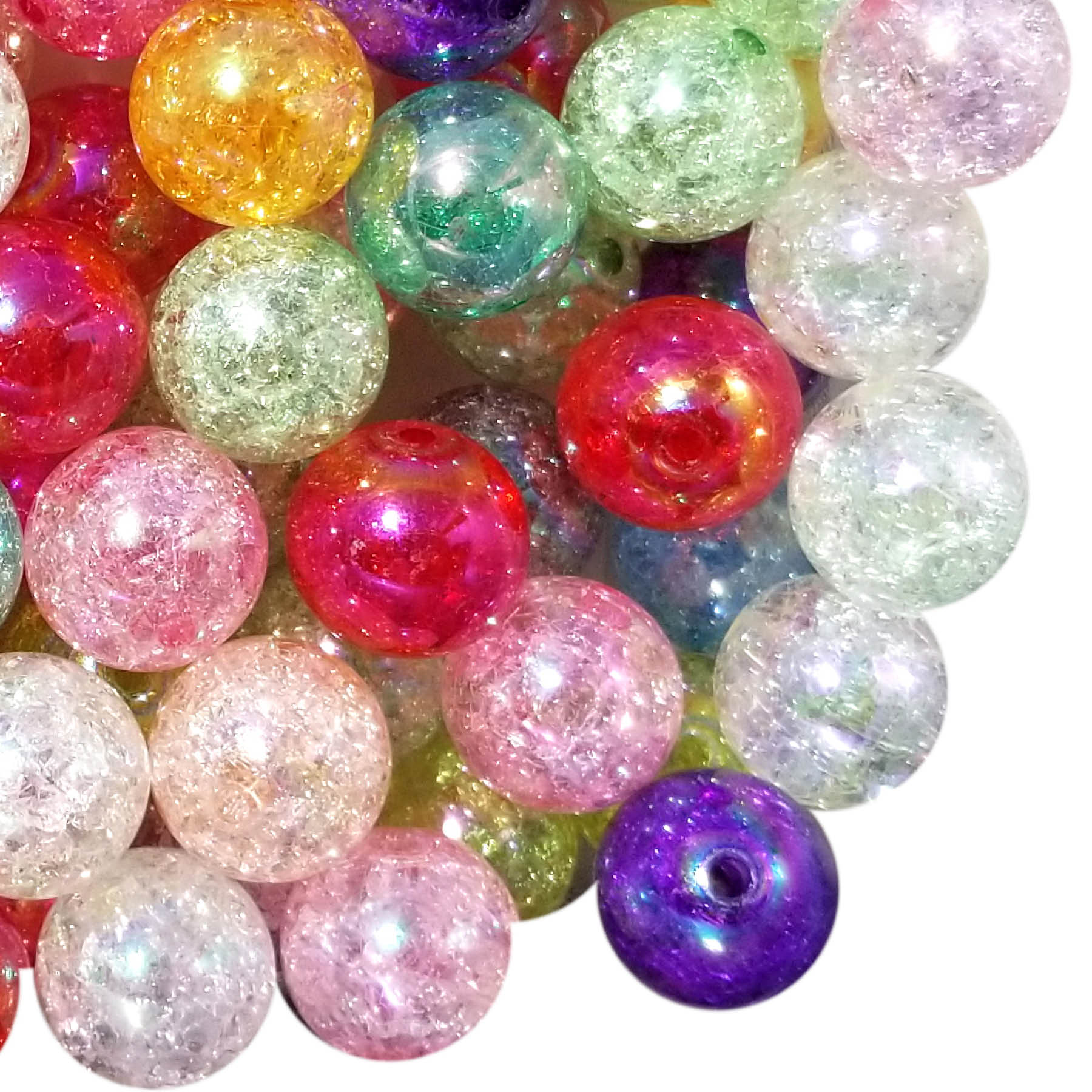 rainbow fairy dust glitter 20mm bubblegum beads – Bubblegum Beads AZ