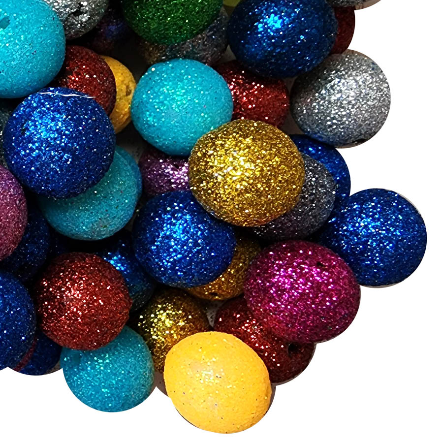 rainbow fairy dust glitter 20mm bubblegum beads – Bubblegum Beads AZ