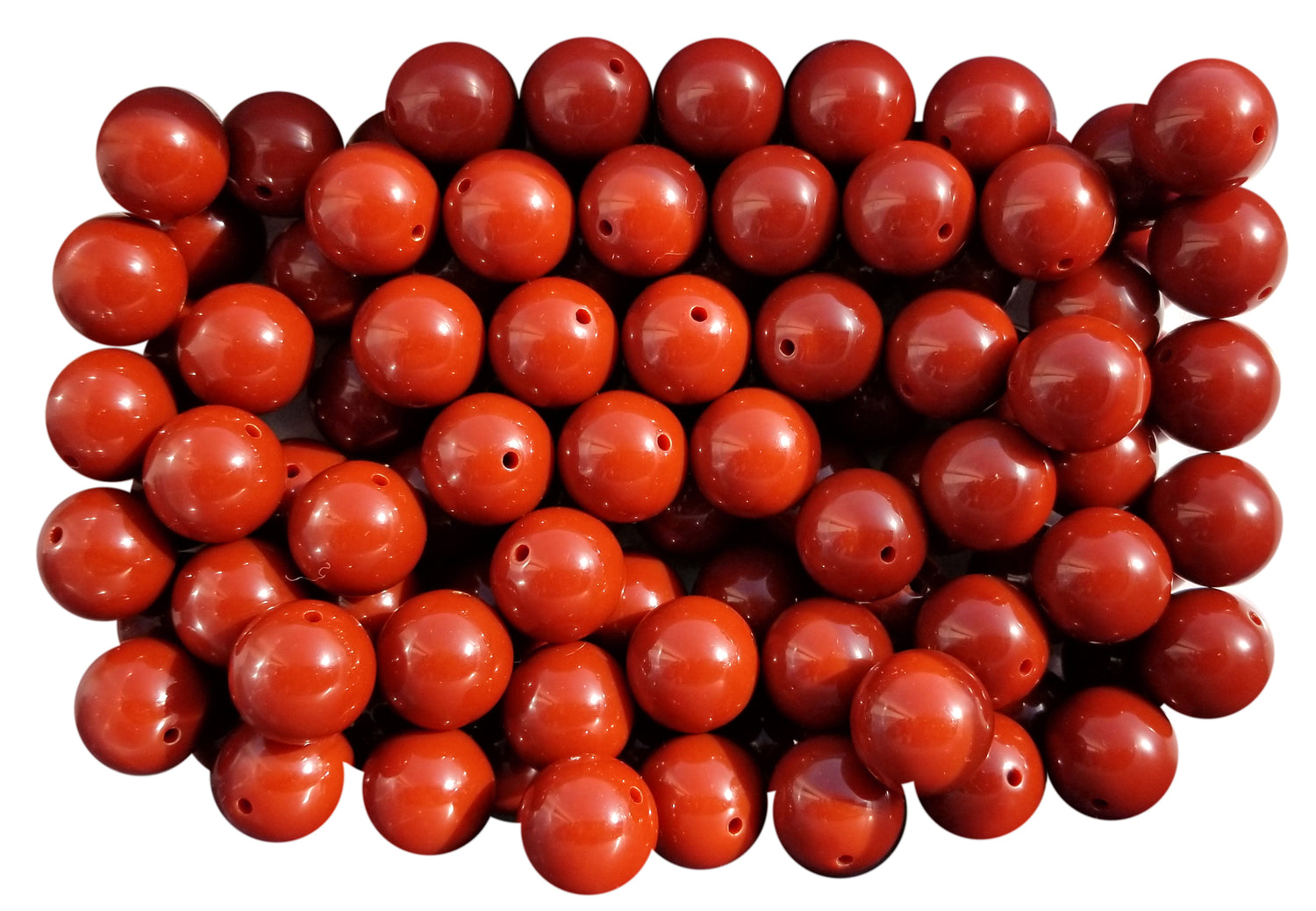 cedar brown plain 20mm bubblegum beads