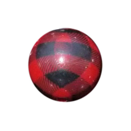 red buffalo check plaid 20mm printed bubblegum beads