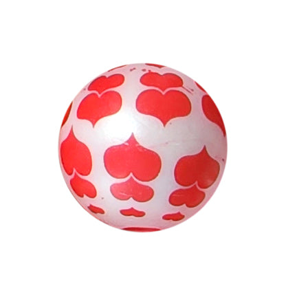 red cascading hearts 20mm printed bubblegum beads