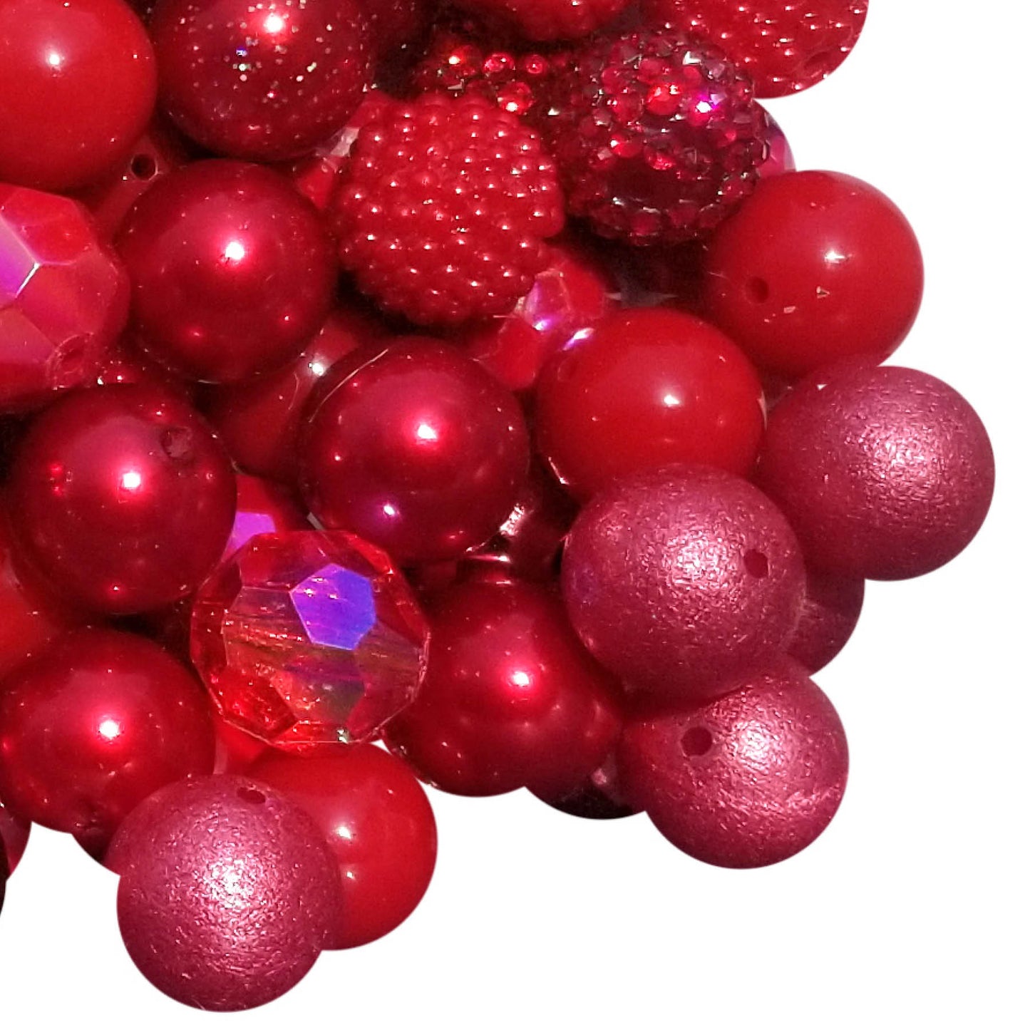 red mixed 20mm bubblegum beads