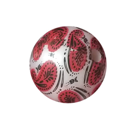 red paisley 20mm printed bubblegum beads