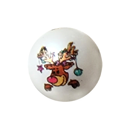 reindeer antlers 20mm printed bubblegum beads