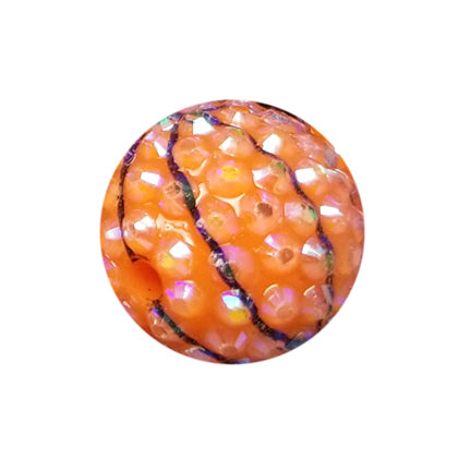 rhinestone basketball 20mm printed bubblegum beads