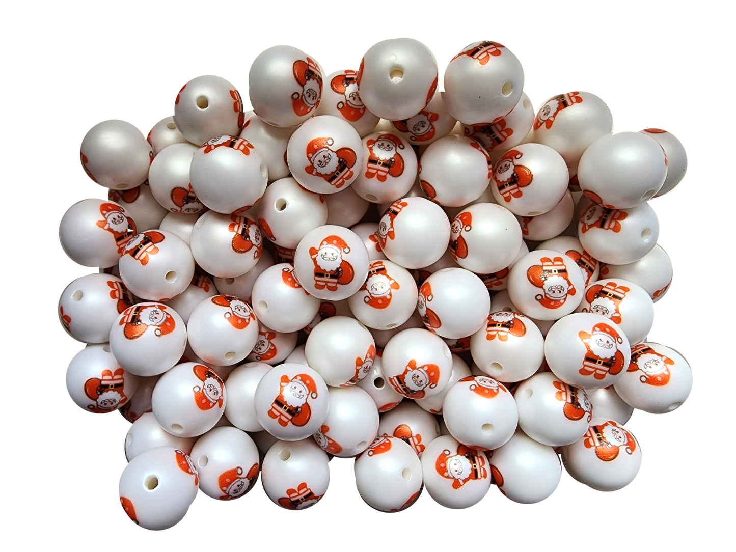 santa with sack 20mm printed wholesale bubblegum beads