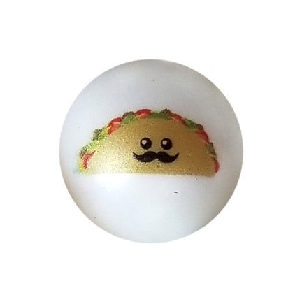 señor taco printed 20mm bubblegum beads
