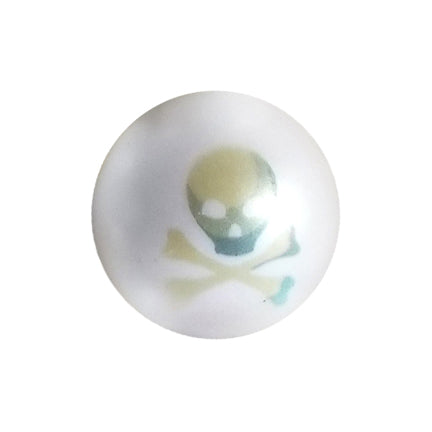 skull & crossbones 20mm printed bubblegum beads