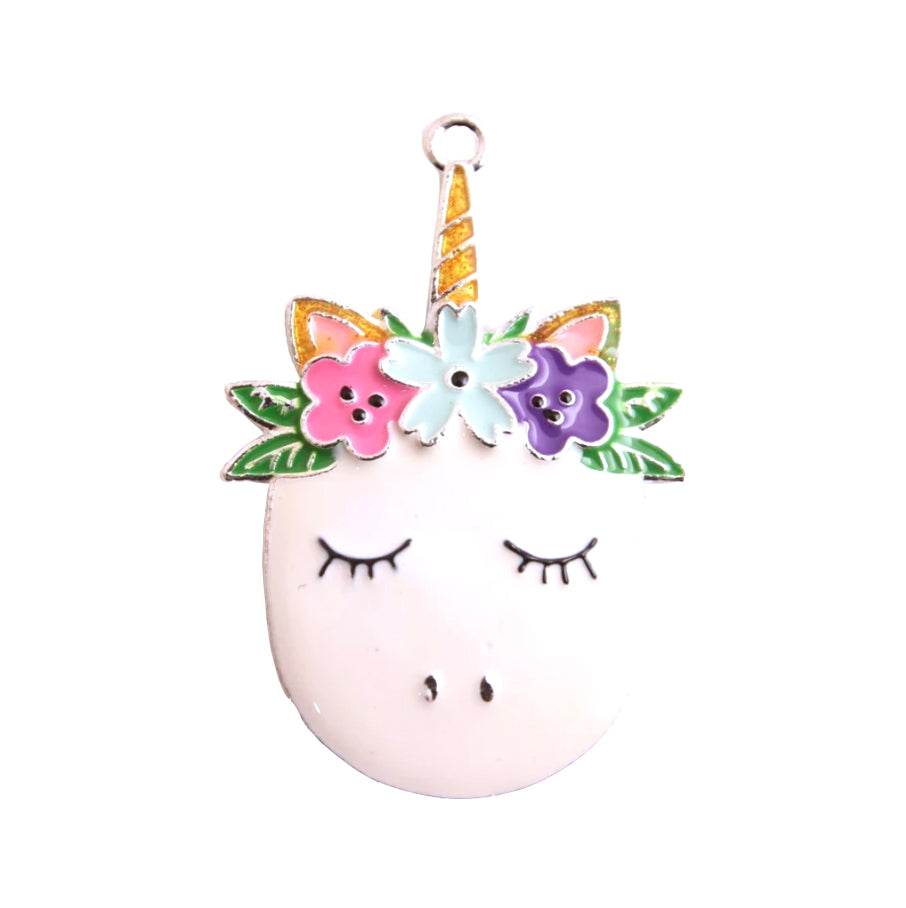 35mm x 50mm sleeping unicorn enamel pendant