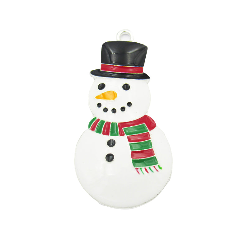 25mm x 46mm snowman enamel pendant