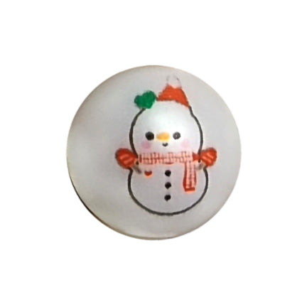 snowman with scarf 20mm printed bubblegum beads