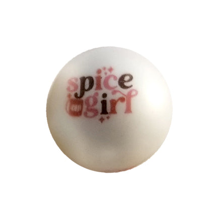 pumpkin spice girl 20mm printed bubblegum beads
