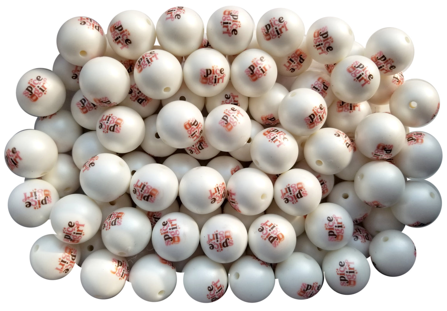 pumpkin spice girl 20mm printed bubblegum beads