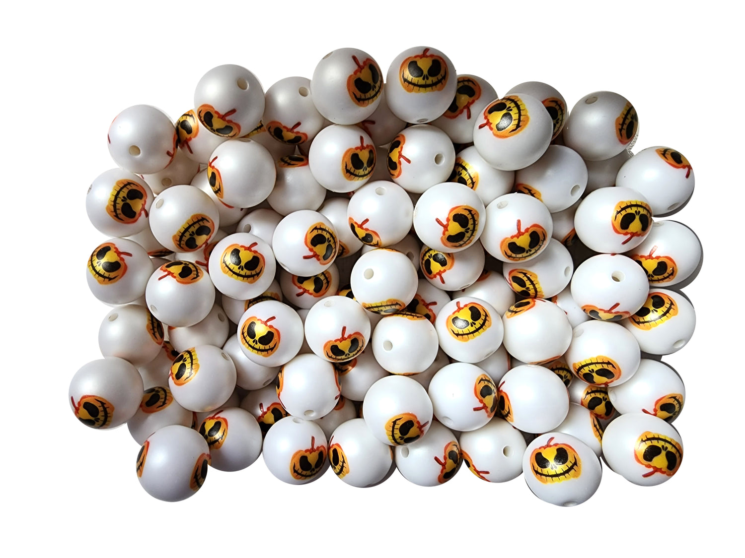 spooky pumpkin 20mm printed bubblegum beads