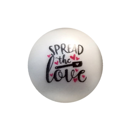 spread the love 20mm printed bubblegum beads