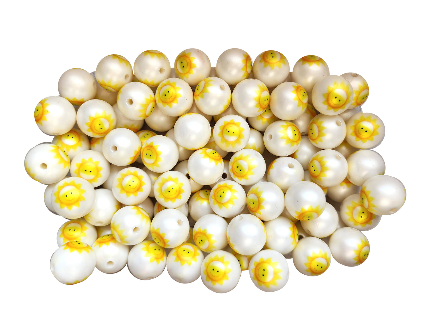 sunshine 20mm printed bubblegum beads