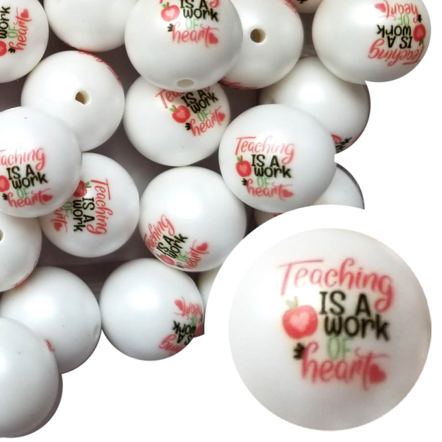 Custom Printed 20mm Bubblegum Beads Designed by You