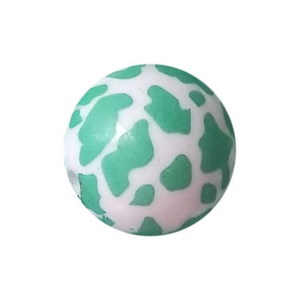 teal cow 20mm printed bubblegum beads