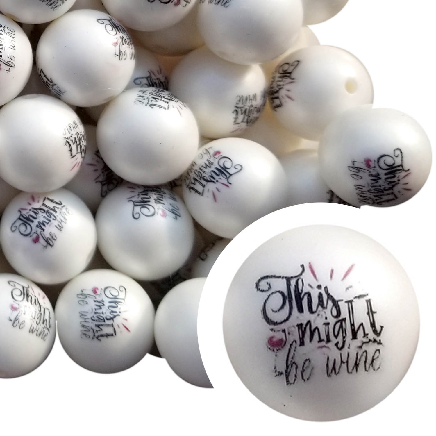 this might be wine 20mm printed bubblegum beads